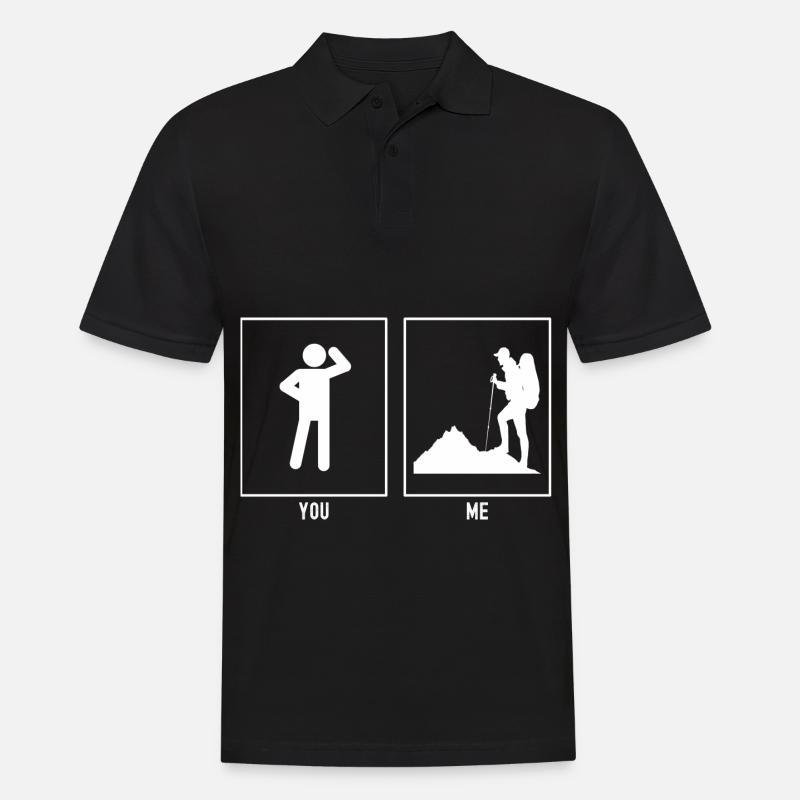 Sie - Ich - Wanderndes Terrain - Männer Poloshirt - Schwarz