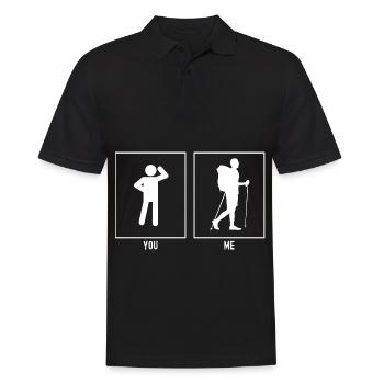 Du - Ich - Wandern Entspannt - Männer Poloshirt - Schwarz - Vorne - Kai (181cm)