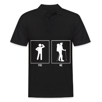 Du - Ich - Wanderer Hobby - Männer Poloshirt - Schwarz - Vorne - Kai (181cm)