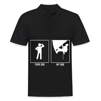 Dein Vater - Mein Vater - Klettern oben extrem - Männer Poloshirt - Schwarz - Vorne - Kai (181cm)