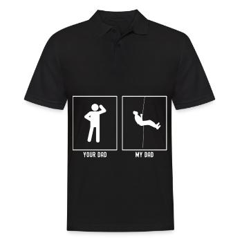 Dein Vater - Mein Vater - Abseilen Klettern - Männer Poloshirt - Schwarz - Vorne - Kai (181cm)