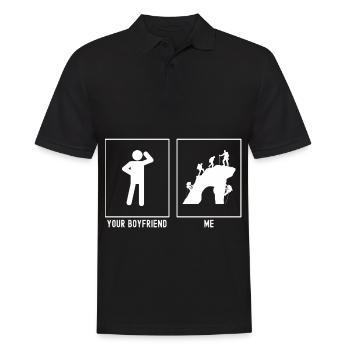 Votre ami - moi - Activités d’escalade - Polo Homme - noir - Devant - Kai (181cm)