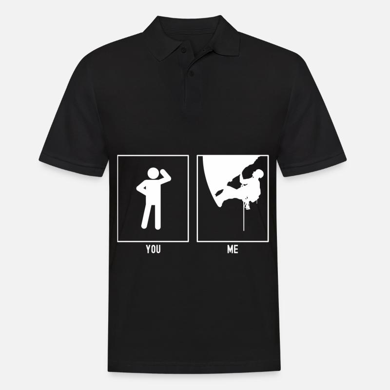 Sie - Ich - Klettern Oben - Männer Poloshirt - Schwarz