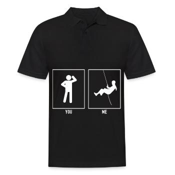 Du - Ich - Klettern Abseilen - Männer Poloshirt - Schwarz - Vorne - Kai (181cm)