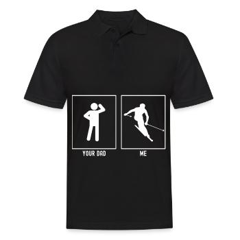 Dein Vater - Ich - Cooles Skifahren - Männer Poloshirt - Schwarz - Vorne - Kai (181cm)