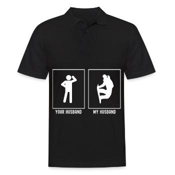 Votre mari - Mon mari - Snowboard génial - Polo Homme - noir - Devant - Kai (181cm)