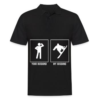 Ihr Ehemann - Mein Ehemann - Radikaler Snowboard-S - Männer Poloshirt - Schwarz - Vorne - Kai (181cm)