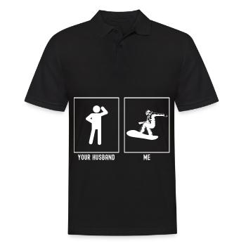 Your Husband - Me - Snowboarding Vector - Men's Polo Shirt - black - Front - Kai (181cm)
