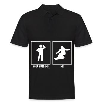 Votre mari - Moi - Snowboarding Illustration - Polo Homme - noir - Devant - Kai (181cm)