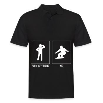 Your Friend - Me - Snowboarding Ride - Men's Polo Shirt - black - Front - Kai (181cm)