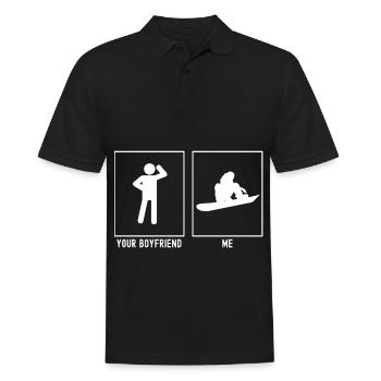Your Friend - Me - Snowboarding Holding Board - Men's Polo Shirt - black - Front - Kai (181cm)