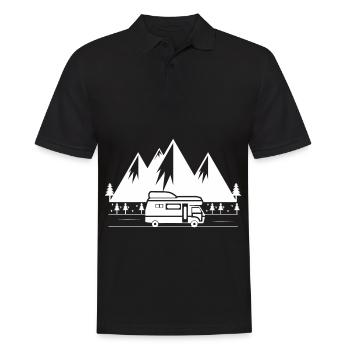 Mountain - Camping Van - (14) - Men's Polo Shirt - black - Front - Kai (181cm)