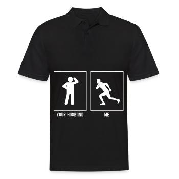Votre mari - moi - activité en cours - Polo Homme - noir - Devant - Kai (181cm)