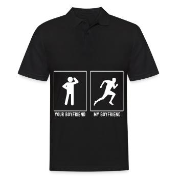 Votre ami - Mon ami - Course sportive - Polo Homme - noir - Devant - Kai (181cm)