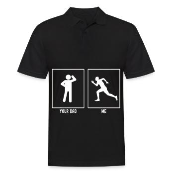Dein Vater - Ich - Schnelles Laufen - Männer Poloshirt - Schwarz - Vorne - Kai (181cm)