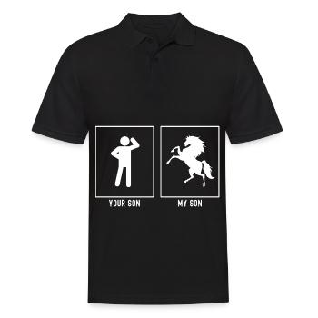 Votre fils - Mon fils - Liens d’élevage de chevaux - Polo Homme - noir - Devant - Kai (181cm)