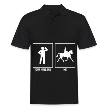 Votre mari - moi - cavalier - Polo Homme - noir - Devant - Kai (181cm)