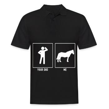 Your father - me - calm horse - Men's Polo Shirt - black - Front - Kai (181cm)