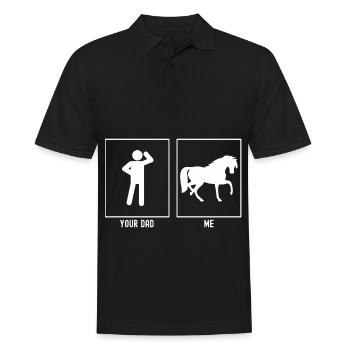 Your father - me - horse in step - Men's Polo Shirt - black - Front - Kai (181cm)