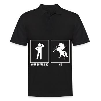 Votre ami - moi - Cheval en pose - Polo Homme - noir - Devant - Kai (181cm)
