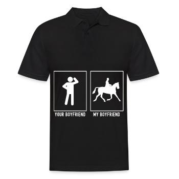 Votre ami - Mon ami - Équitation - Polo Homme - noir - Devant - Kai (181cm)