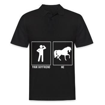 Votre ami - moi - cheval au galop - Polo Homme - noir - Devant - Kai (181cm)