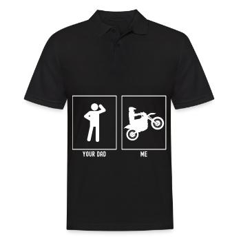 Ton père - Moi - Motocyclisme professionnel - Polo Homme - noir - Devant - Kai (181cm)