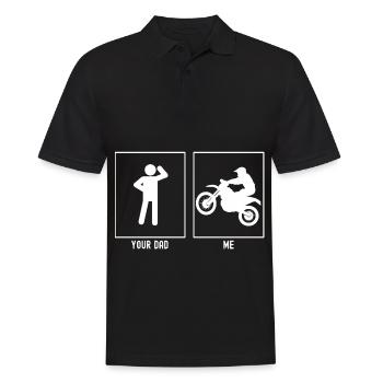 Ton père - moi - moto extrême - Polo Homme - noir - Devant - Kai (181cm)