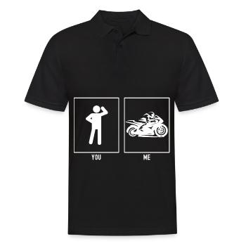 You - Me - Motorcycle Professional - Men's Polo Shirt - black - Front - Kai (181cm)