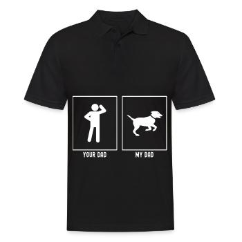 Dein Vater - Mein Vater - Hundesprung - Männer Poloshirt - Schwarz - Vorne - Kai (181cm)