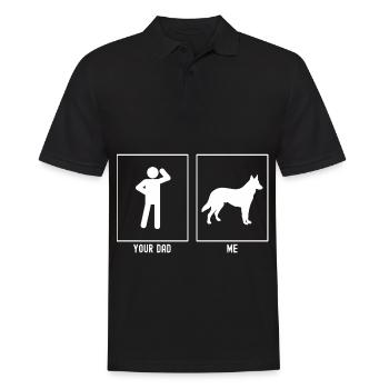 Your father - I - dog is waiting for patient - Men's Polo Shirt - black - Front - Kai (181cm)