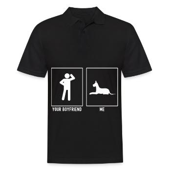 Votre ami - moi - chien couché - Polo Homme - noir - Devant - Kai (181cm)