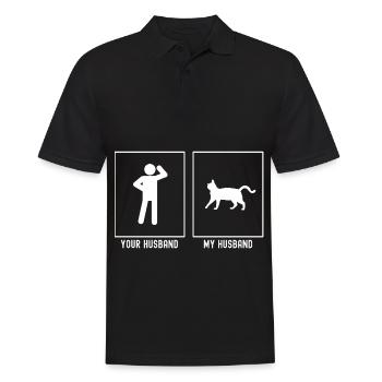 Votre mari - Mon mari - Approche chat - Polo Homme - noir - Devant - Kai (181cm)