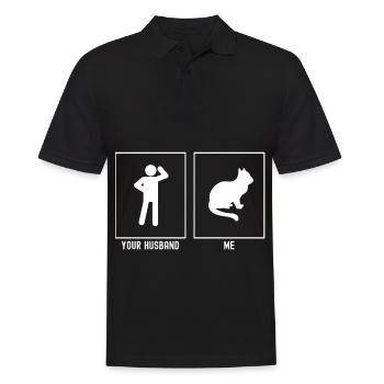 Votre mari - moi - patient chat - Polo Homme - noir - Devant - Kai (181cm)