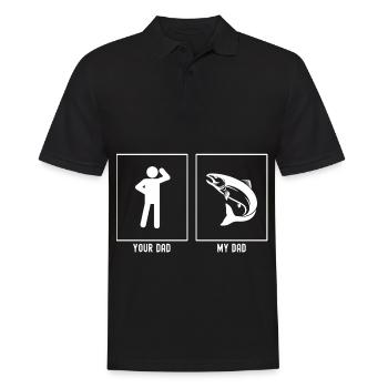Ihr Vater - Mein Vater - Angeln Illustration - Männer Poloshirt - Schwarz - Vorne - Kai (181cm)