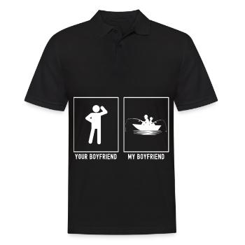 Ihr Freund - Mein Freund - Angeln Vater _ Sohn - Männer Poloshirt - Schwarz - Vorne - Kai (181cm)