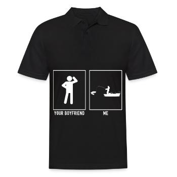 Votre ami - I - Pêche Poisson pêché - Polo Homme - noir - Devant - Kai (181cm)
