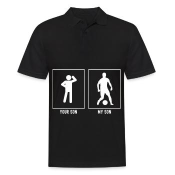 Ton fils - Mon fils - Activité de football - Polo Homme - noir - Devant - Kai (181cm)