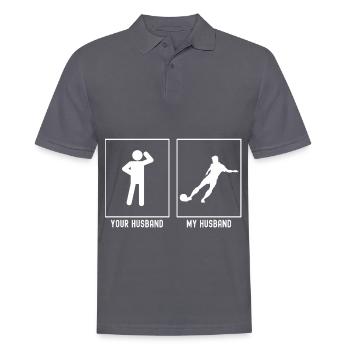 Ihr Ehemann - Mein Ehemann - Fußballkicker Vektor - Männer Poloshirt - Anthrazit - Vorne - Nico (186cm)