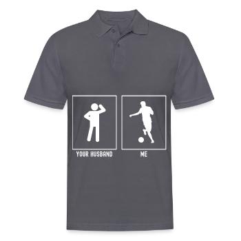 Ihr Ehemann - Ich - Fußballspieler - Männer Poloshirt - Anthrazit - Vorne - Nico (186cm)