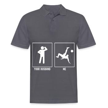 Ihr Ehemann - Ich - Fußballkick - Männer Poloshirt - Anthrazit - Vorne - Nico (186cm)