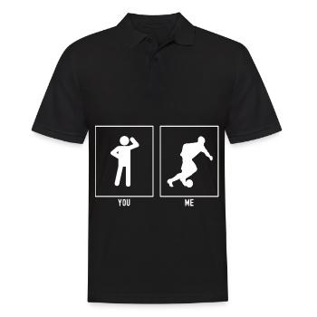 You - Me - Soccer Player Vector - Men's Polo Shirt - black - Front - Kai (181cm)