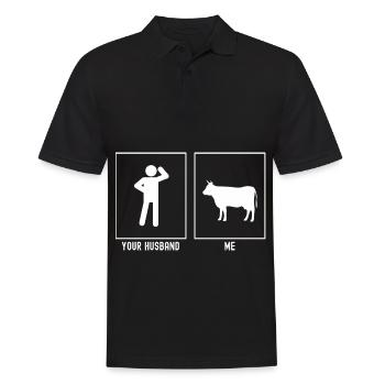 Son mari - I - Vache agricole - Polo Homme - noir - Devant - Kai (181cm)