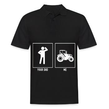 Ton père - Moi - Véhicules agricoles - Polo Homme - noir - Devant - Kai (181cm)