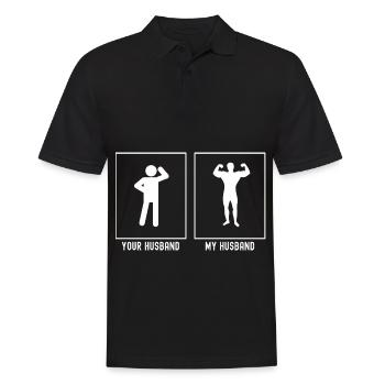 Her Husband - My Husband - Fitness Flex - Men's Polo Shirt - black - Front - Kai (181cm)