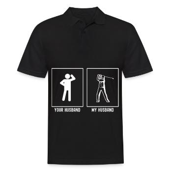 Ihr Ehemann - Mein Ehemann - Golfschwung - Männer Poloshirt - Schwarz - Vorne - Kai (181cm)