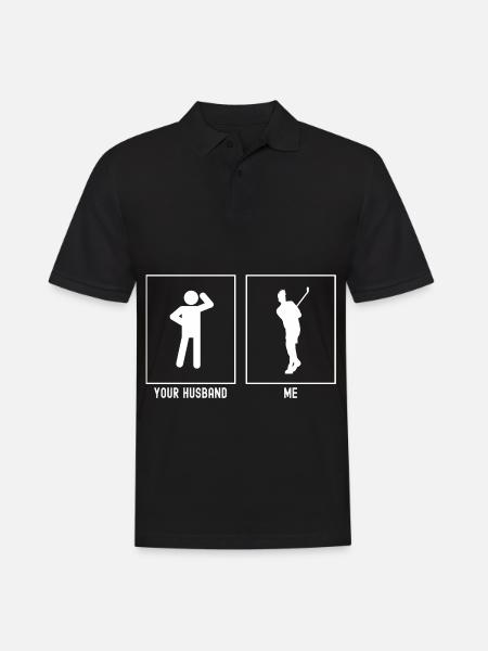 Her Husband - Me - Golf Swing - Men's Polo Shirt - black