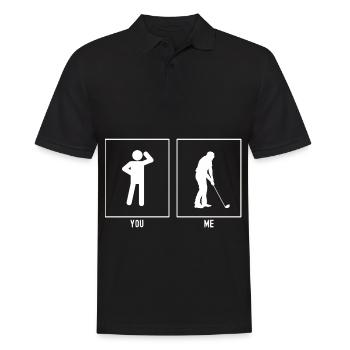 You - Me - Golfers in Sight - Men's Polo Shirt - black - Front - Kai (181cm)