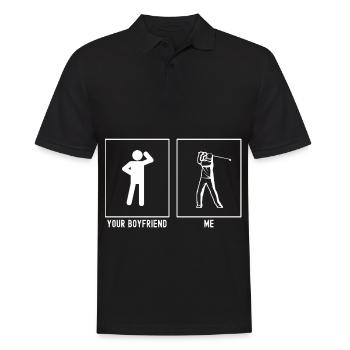 Ihr Freund - Ich - Golf nach dem Schwung - Männer Poloshirt - Schwarz - Vorne - Kai (181cm)