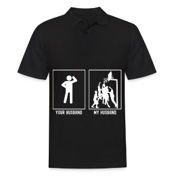 Her Husband - My Husband - Basketball Group - Men's Polo Shirt - black - Front - Kai (181cm)